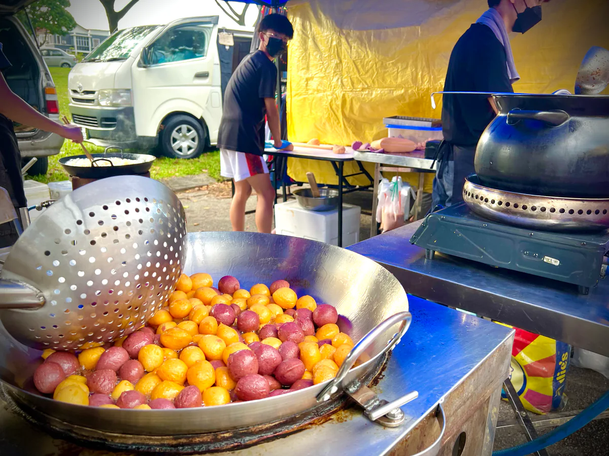 Daytime market scene in Bukit Indah, Johor Bahru